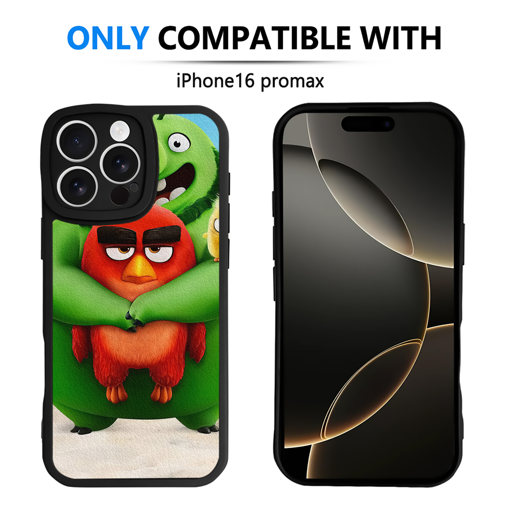 （画像用） Angry Birds アングリーバード 【iPhone 16シリーズ対応】シリコンスマホケース（レザー調） 材質：シリコン